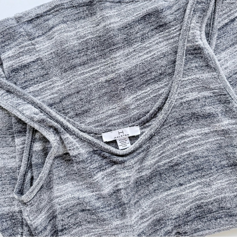H Halston Knit Blue Gray Tank Top Size XS